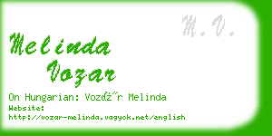 melinda vozar business card